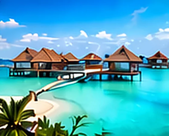 Overwater villas in the Maldives