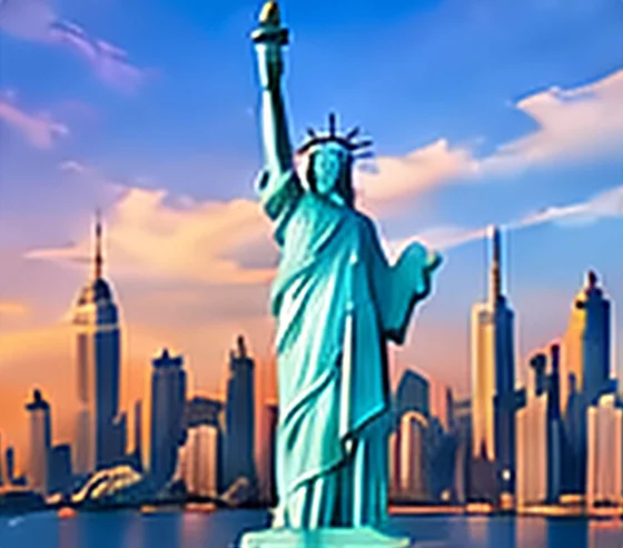 Statue of Liberty and New York skyline